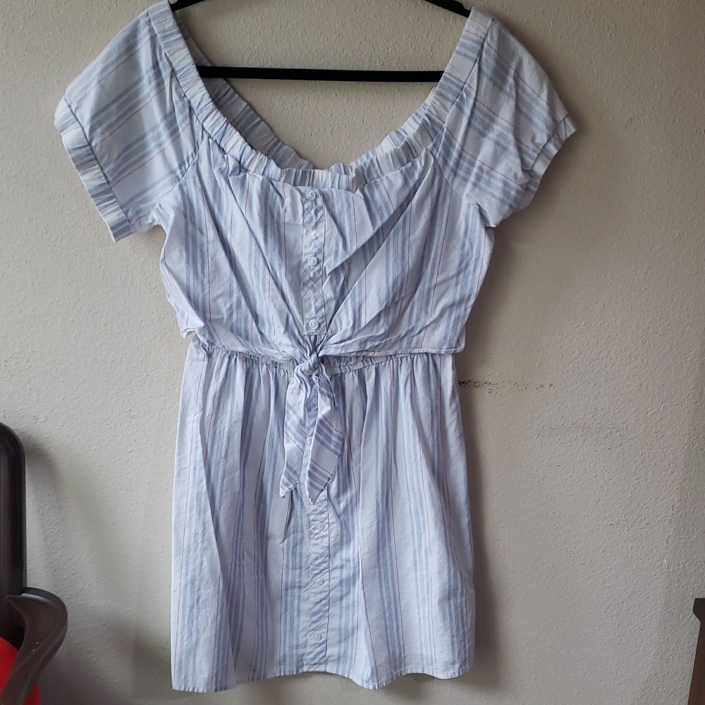 Striped Off-Shoulder Dress